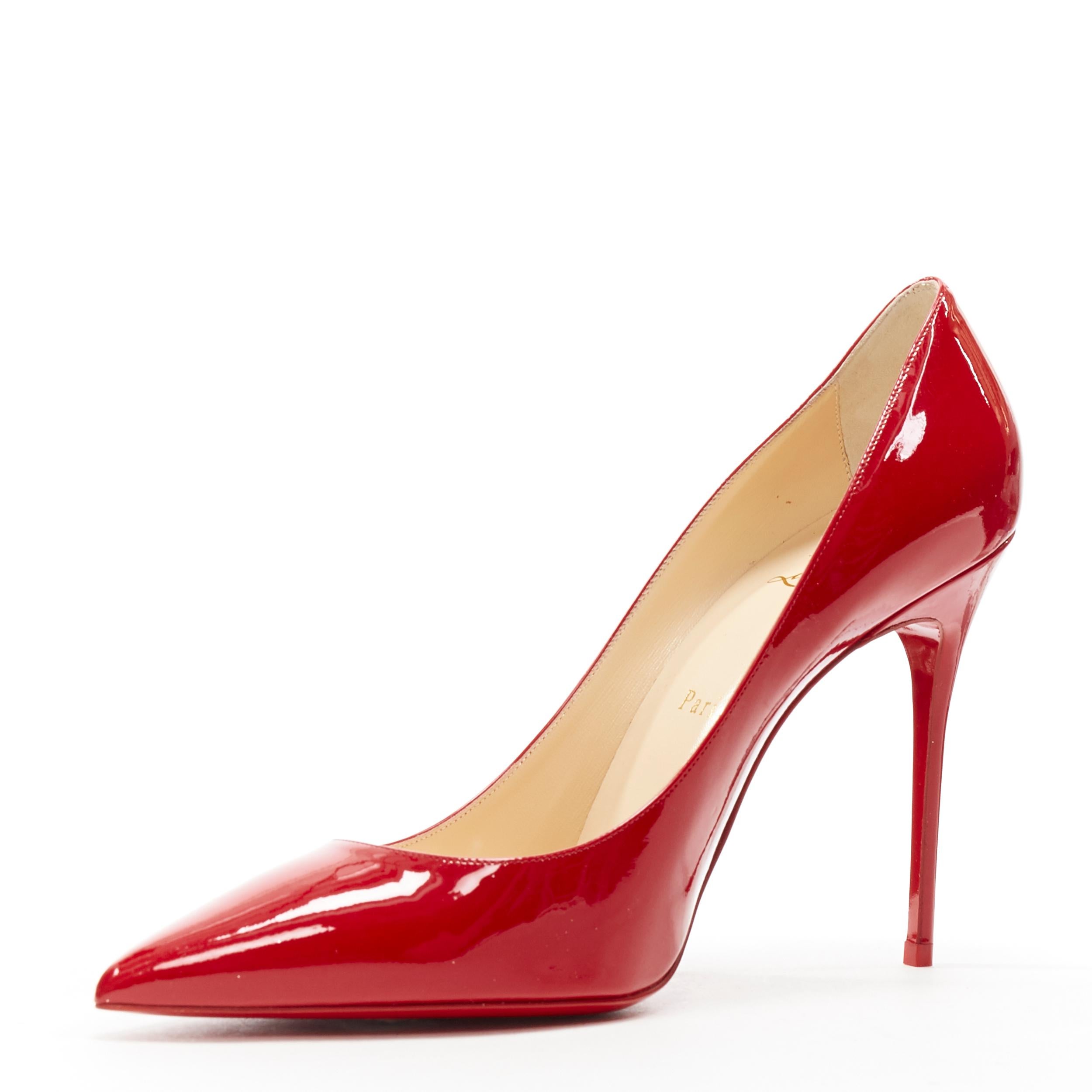 new CHRISTIAN LOUBOUTIN Kate 100 R251 Loubi red patent stiletto pump EU40.5 In New Condition In Hong Kong, NT