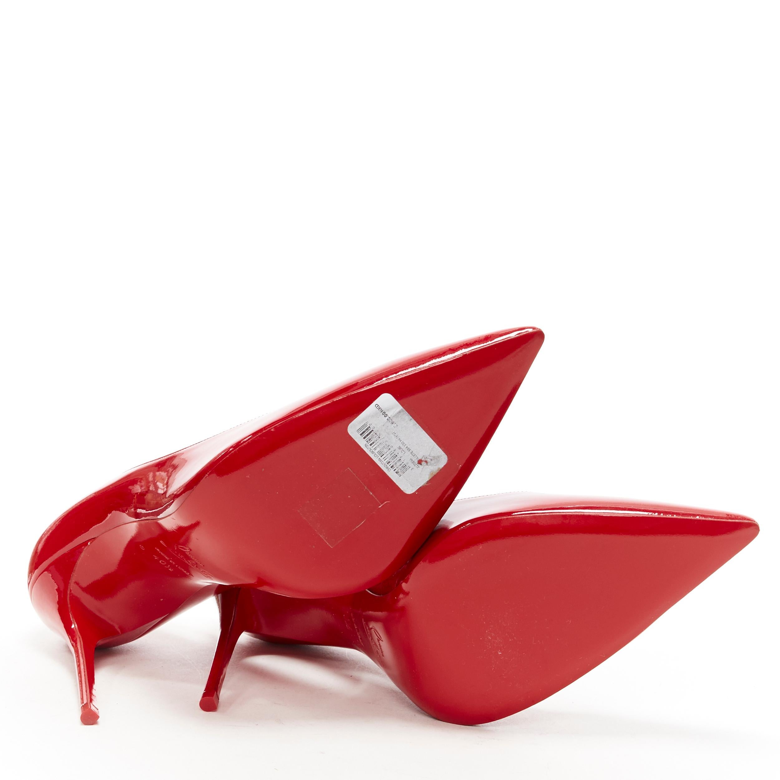 new CHRISTIAN LOUBOUTIN Kate 100 R251 Loubi red patent stiletto pump EU40.5 1