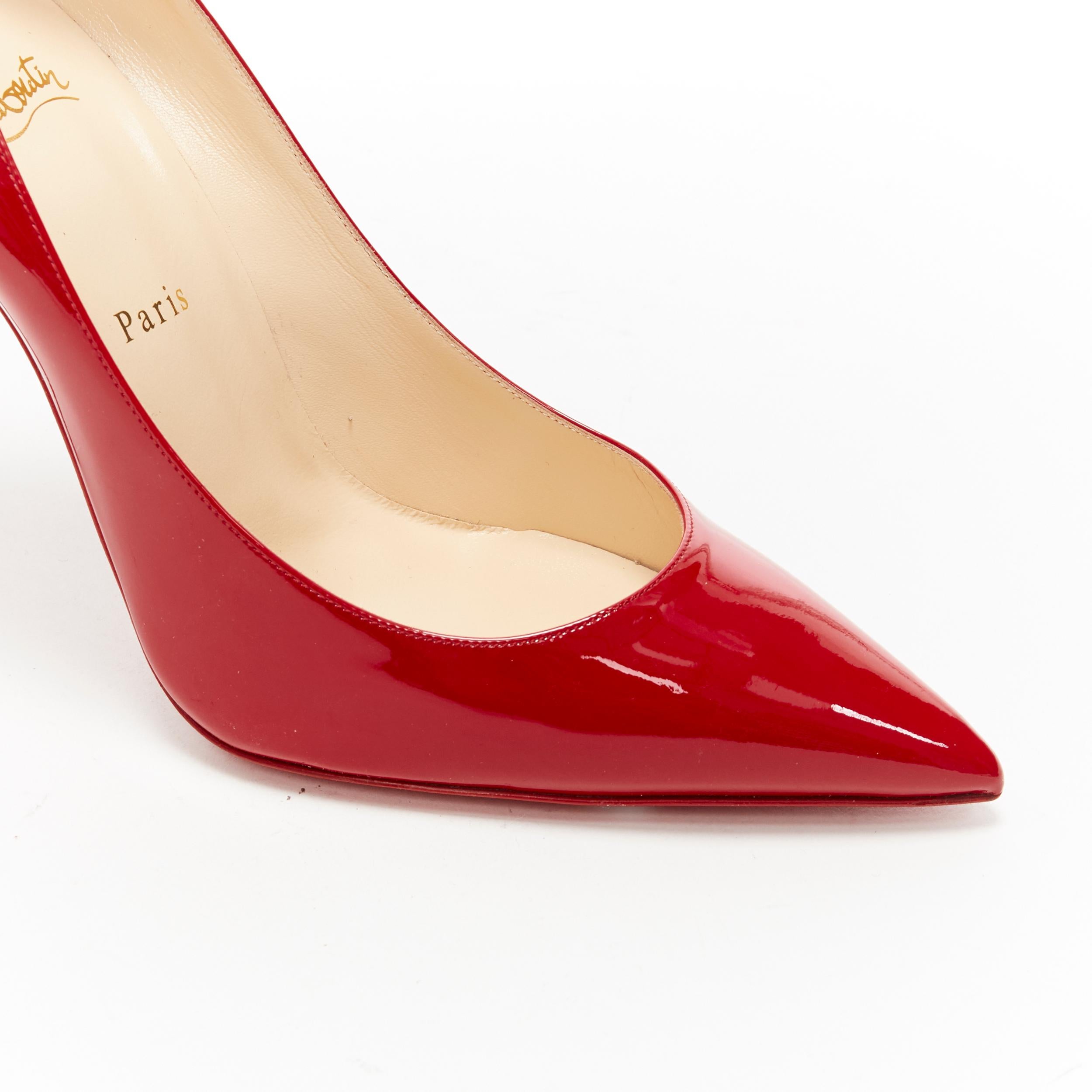 new CHRISTIAN LOUBOUTIN Kate 100 R251 Loubi red patent stiletto pump EU40.5 3