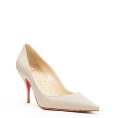 new CHRISTIAN LOUBOUTIN Kate 70 grey leather point toe pigalle pump EU38
