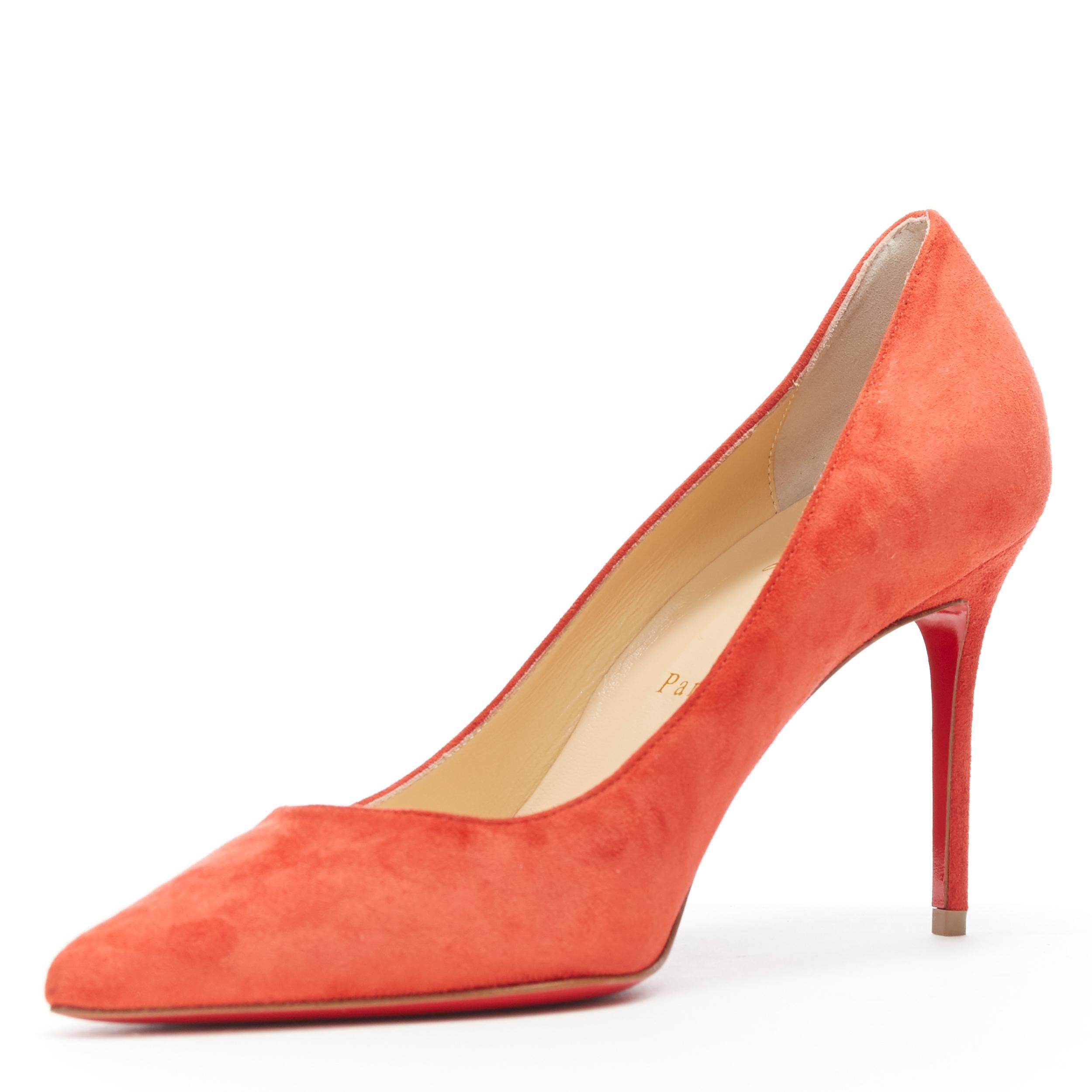Red new CHRISTIAN LOUBOUTIN Kate 85  red suede point toe pigalle pump EU38