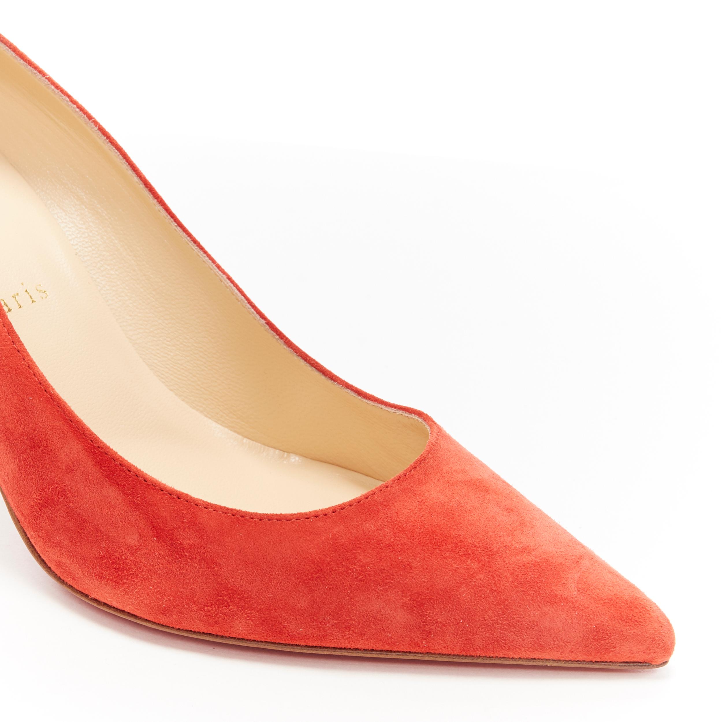 new CHRISTIAN LOUBOUTIN Kate 85  red suede point toe pigalle pump EU38 2