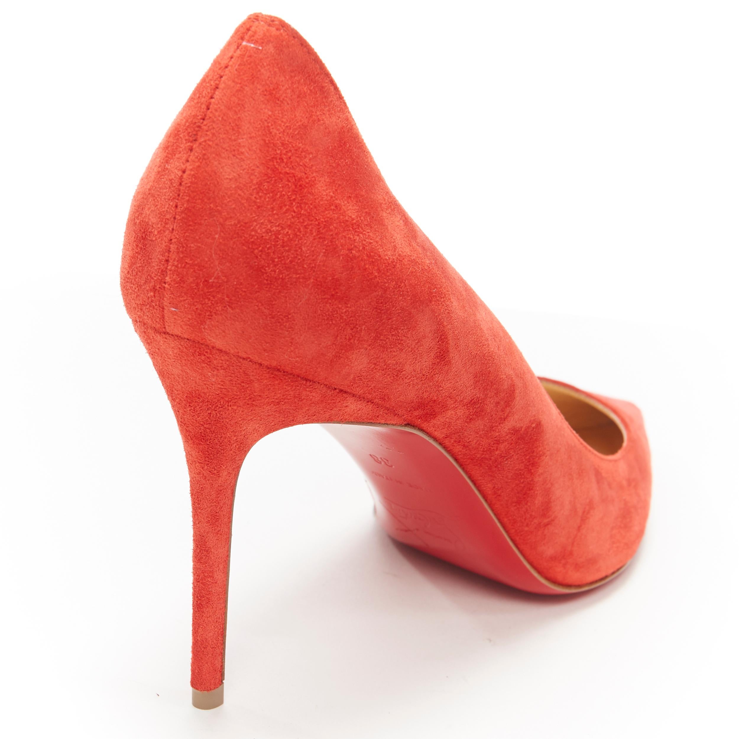 new CHRISTIAN LOUBOUTIN Kate 85  red suede point toe pigalle pump EU38 3