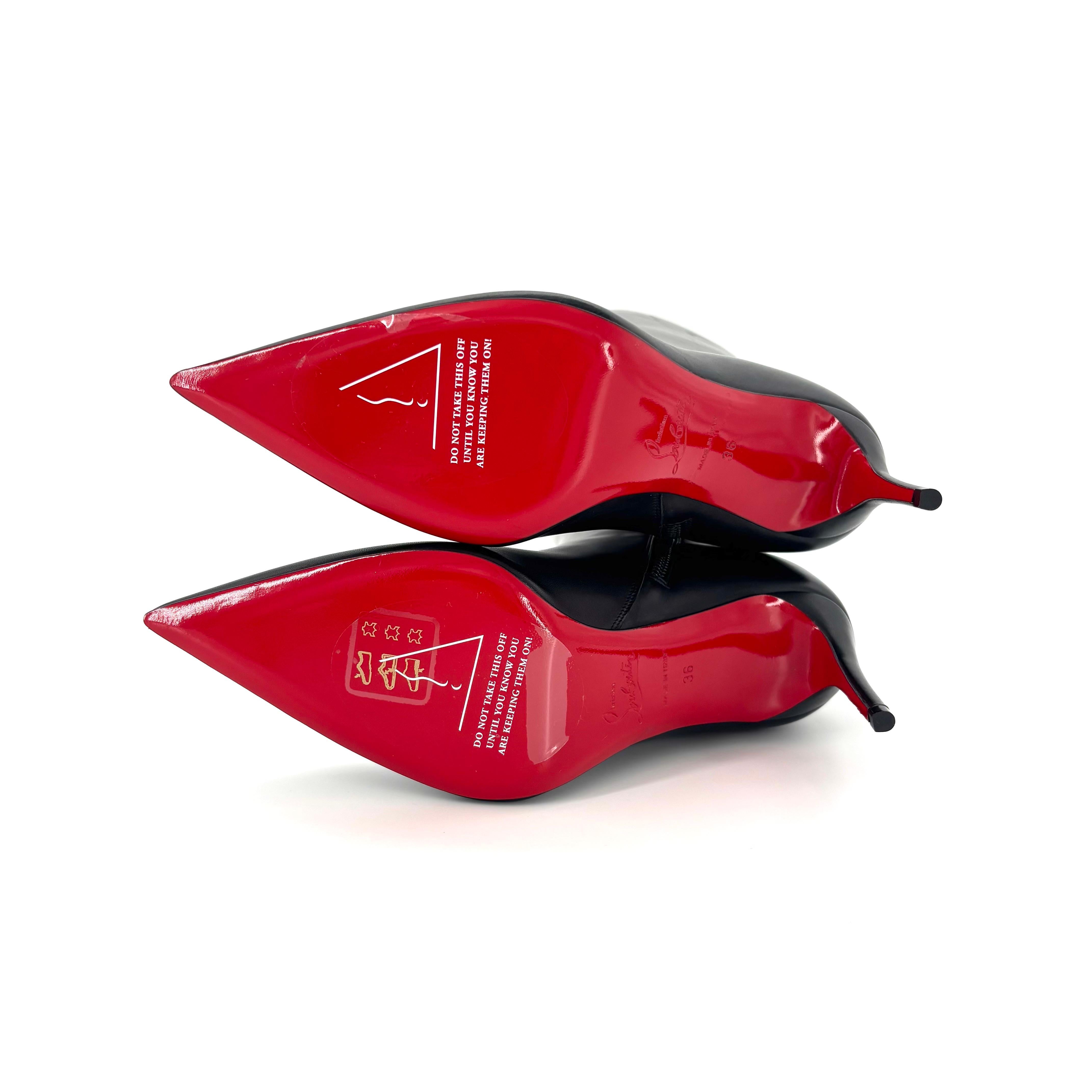 NEW Christian Louboutin Kate Botta 85 Ginocchio Alto Punta Alta Stivali 36 in vendita 2