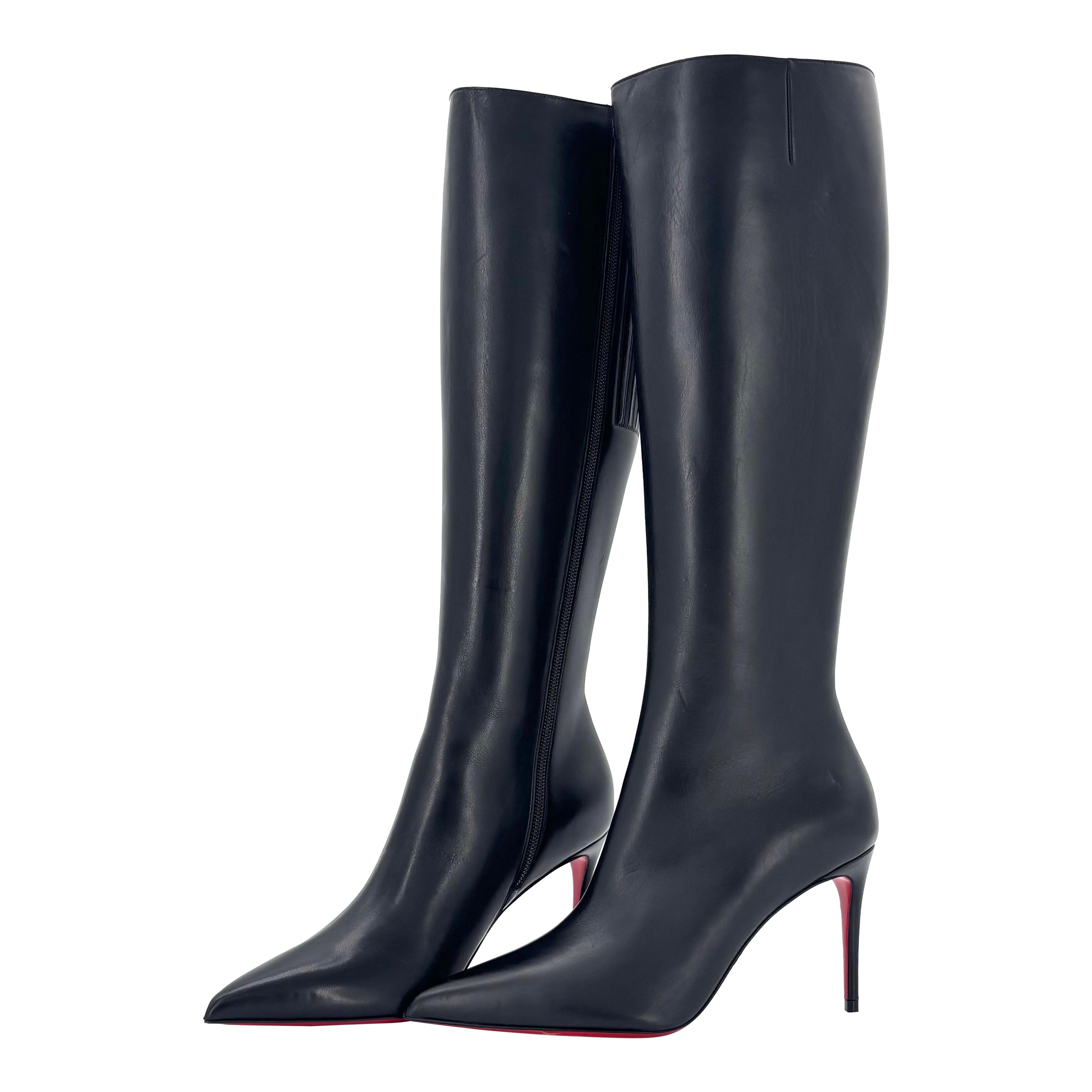 NEW Christian Louboutin Kate Botta 85 Knee High Pointed Toe Tall Boots 36