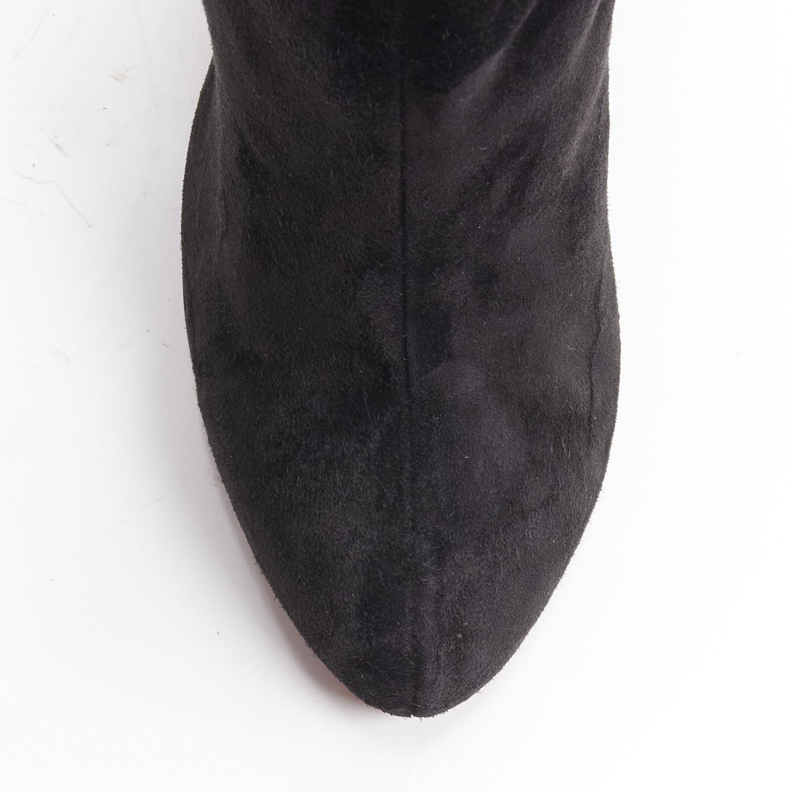 new CHRISTIAN LOUBOUTIN Kristofa 100 black bow suede slouchy heel boots EU36 2
