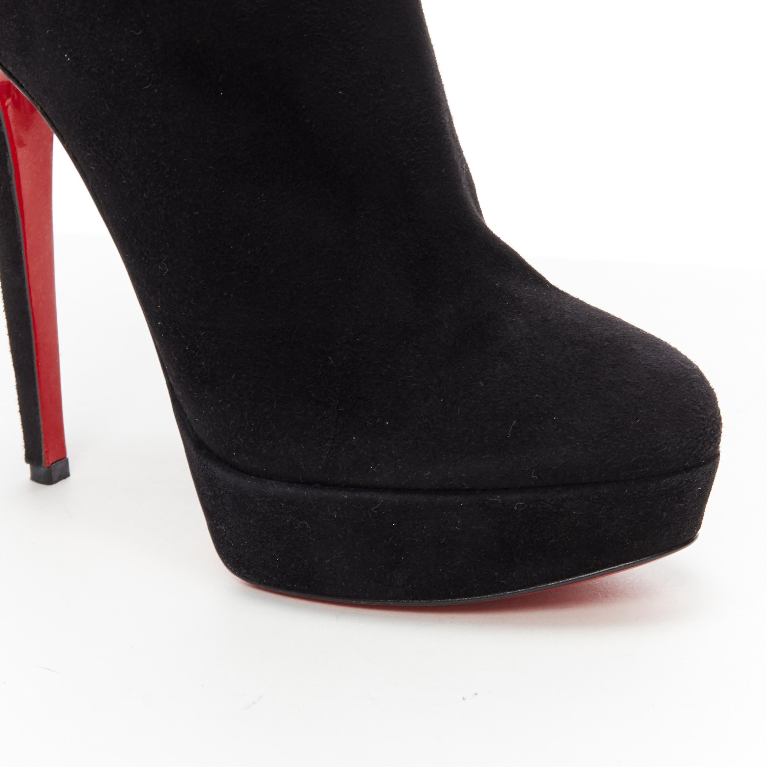 new CHRISTIAN LOUBOUTIN Lady Boot black suede platform high heel boot EU38.5 5