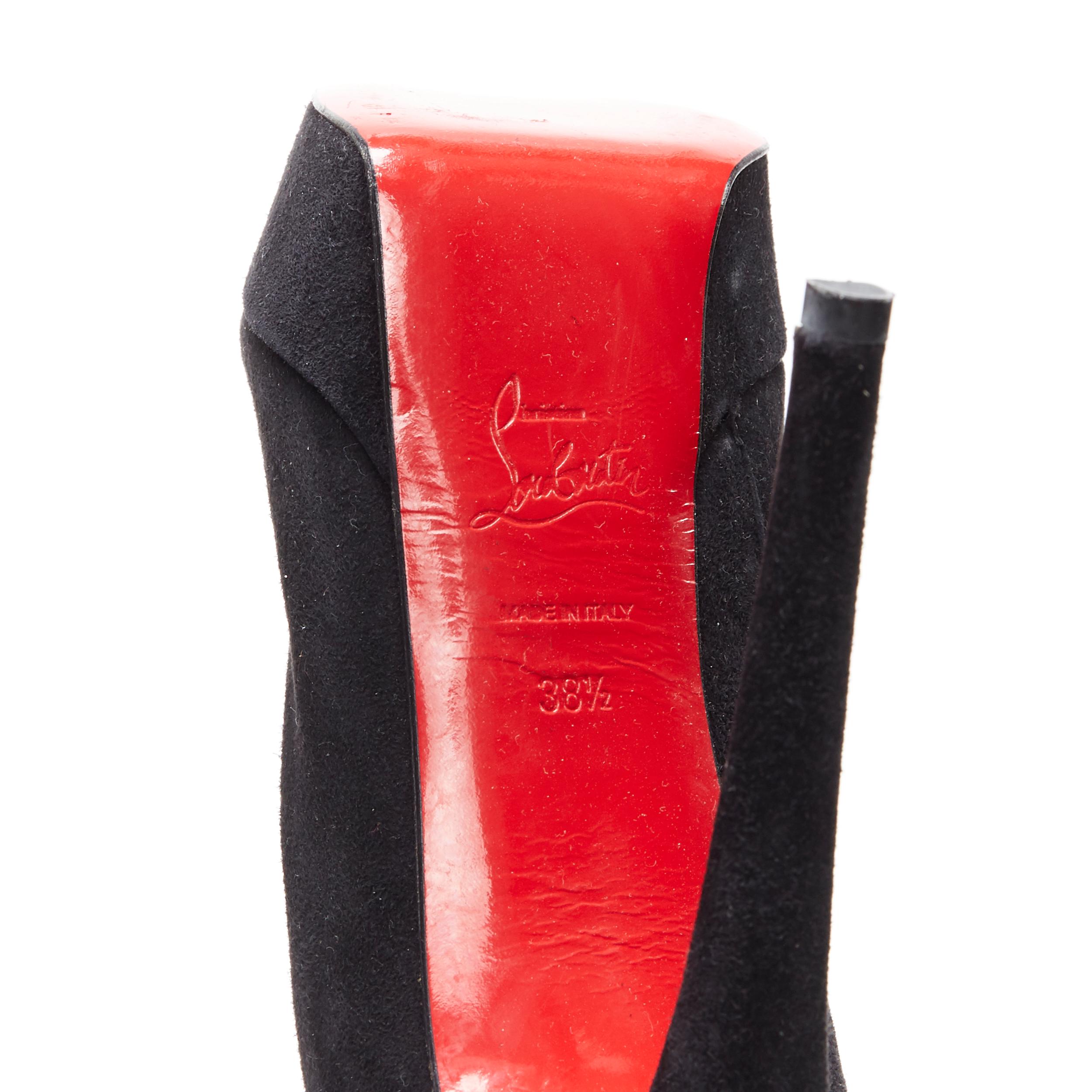 new CHRISTIAN LOUBOUTIN Lady Boot black suede platform high heel boot EU38.5 7