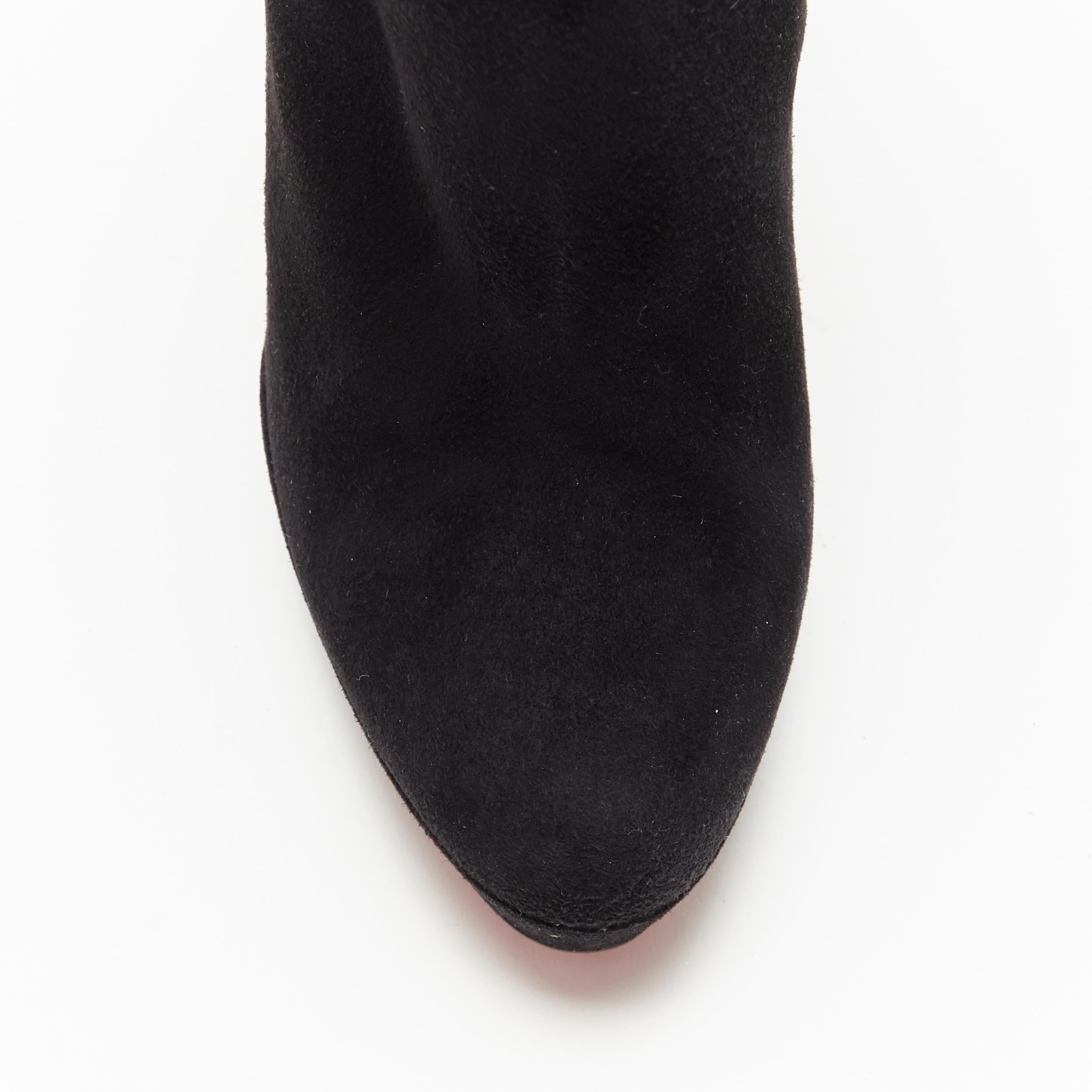 new CHRISTIAN LOUBOUTIN Lady Boot black suede platform high heel boot EU38.5 2