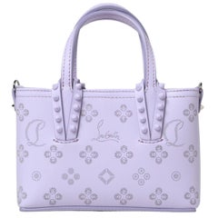 NEW Christian Louboutin Lilac Smoke Cabata Monogram Leather Tote Crossbody Bag