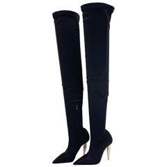 NEW Christian Louboutin Lipstrass Botta Alta Crystal Embellished OTK Boots 36 NEW Christian Louboutin Lipstrass Botta Alta Crystal Embellished OTK Boots 36