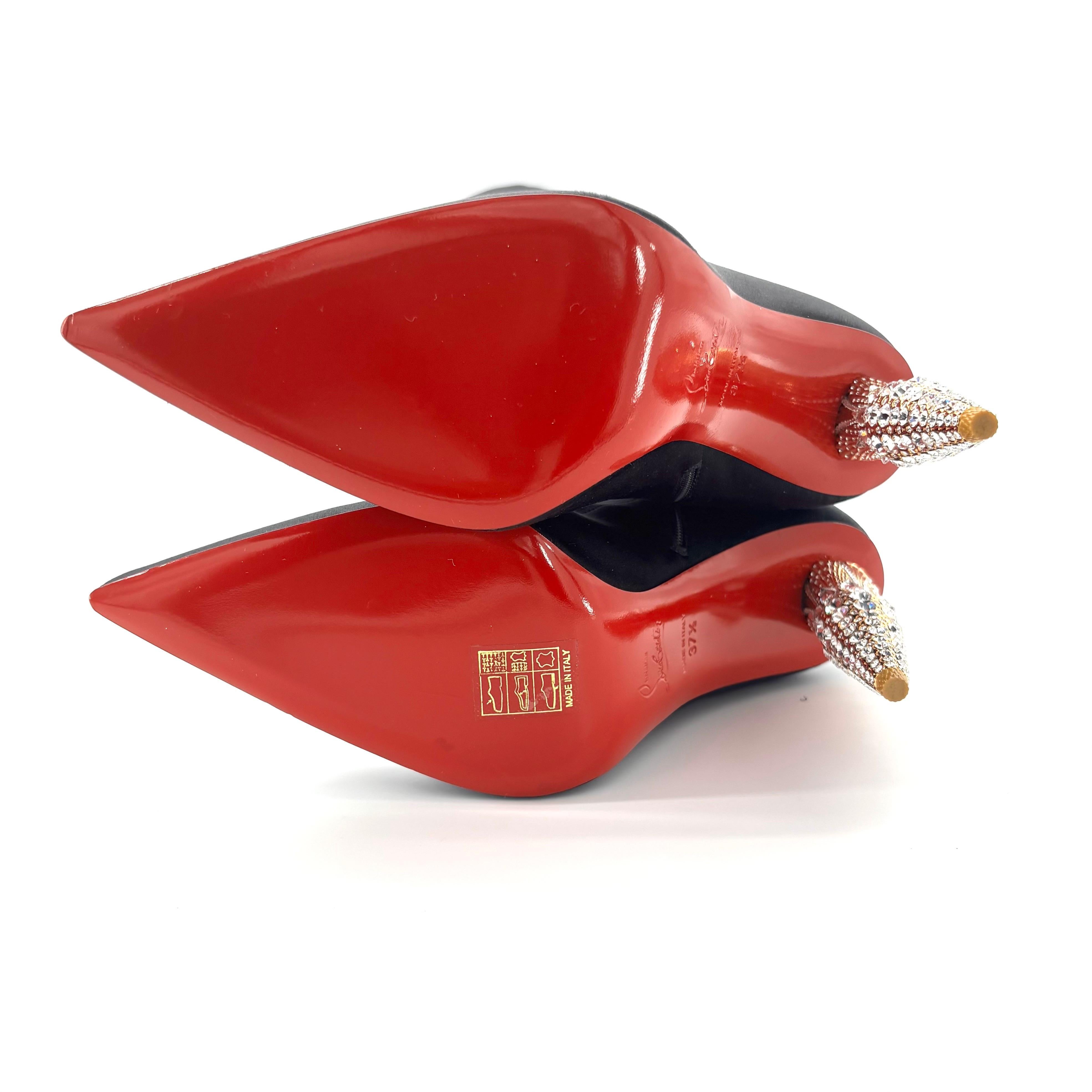 NUEVO Christian Louboutin Lipstrass Botta Alta Botas OTK Adornadas con Cristales 37.5 en venta 2