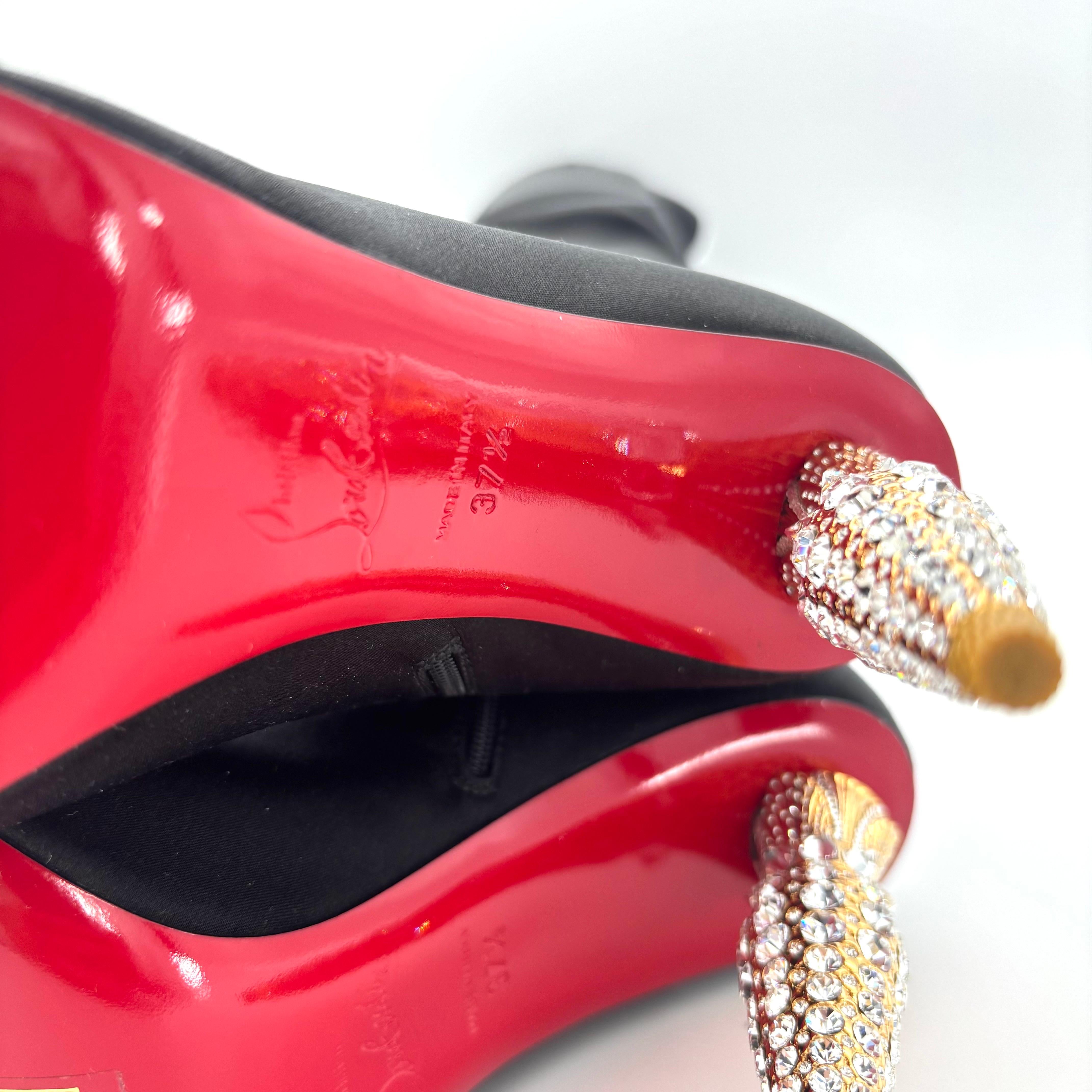 NUEVO Christian Louboutin Lipstrass Botta Alta Botas OTK Adornadas con Cristales 37.5 en venta 3