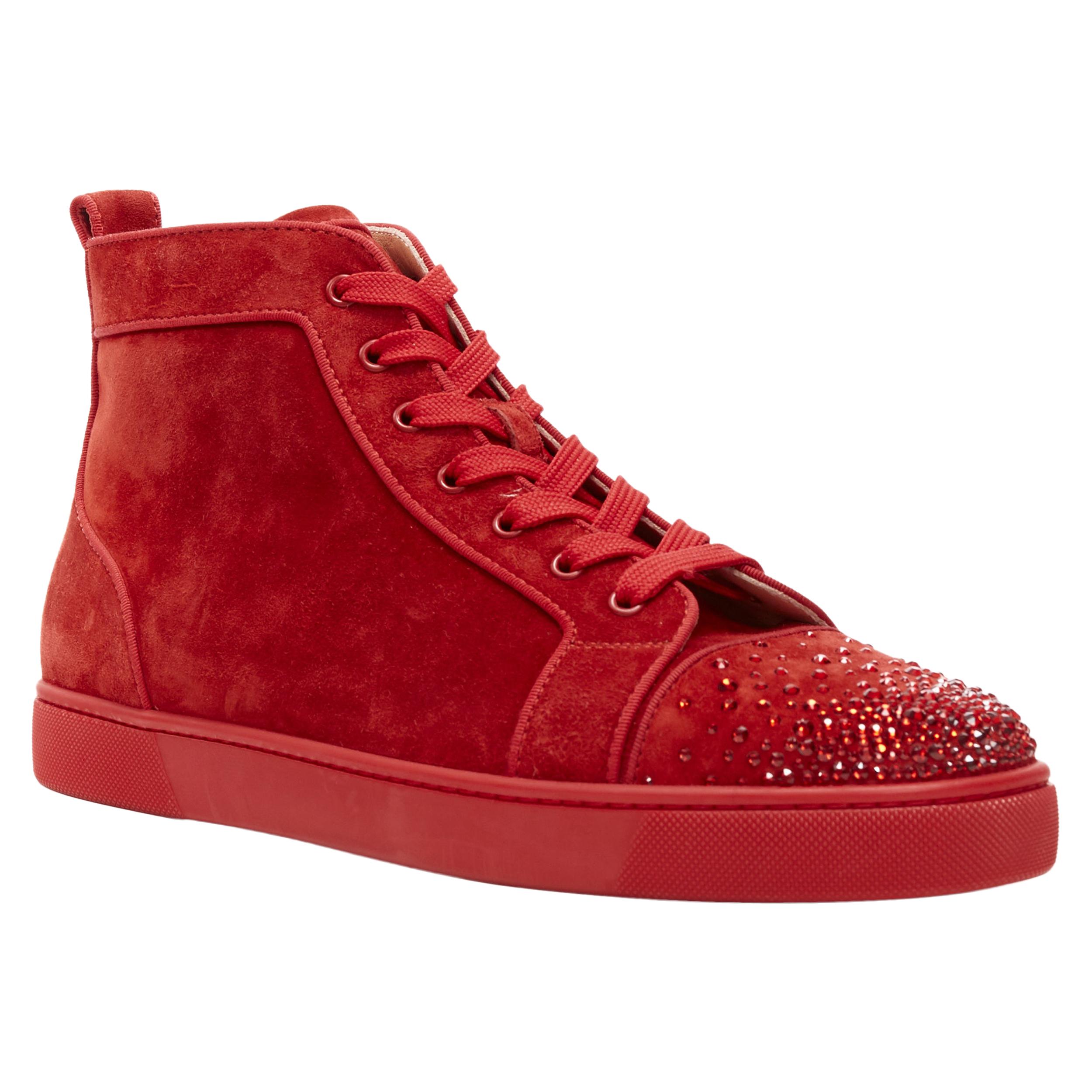 christian louboutin red trainers