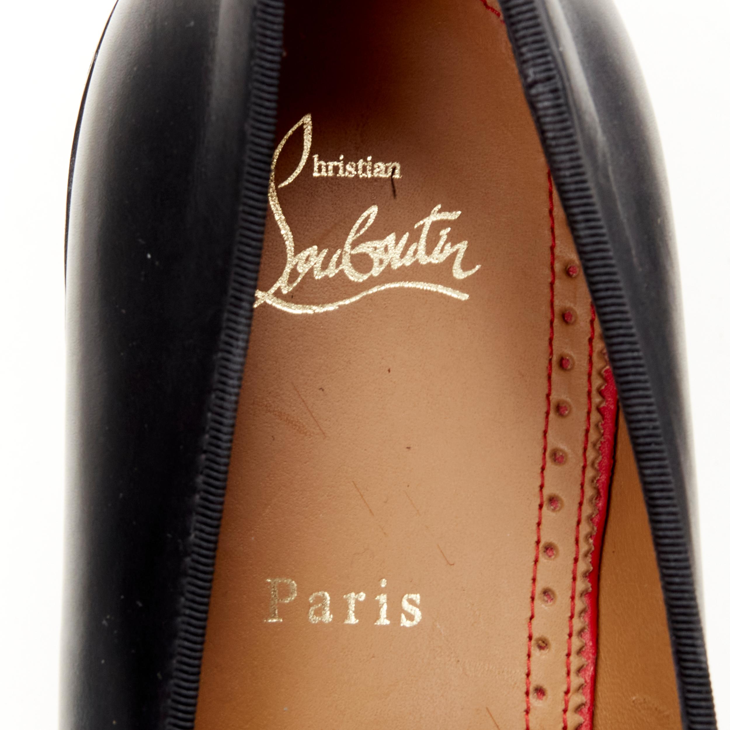 new CHRISTIAN LOUBOUTIN Luglion black leather tassel lug sole loafer EU42 4