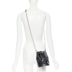 new CHRISTIAN LOUBOUTIN Marie Jane black signature logo bucket crossbody bag