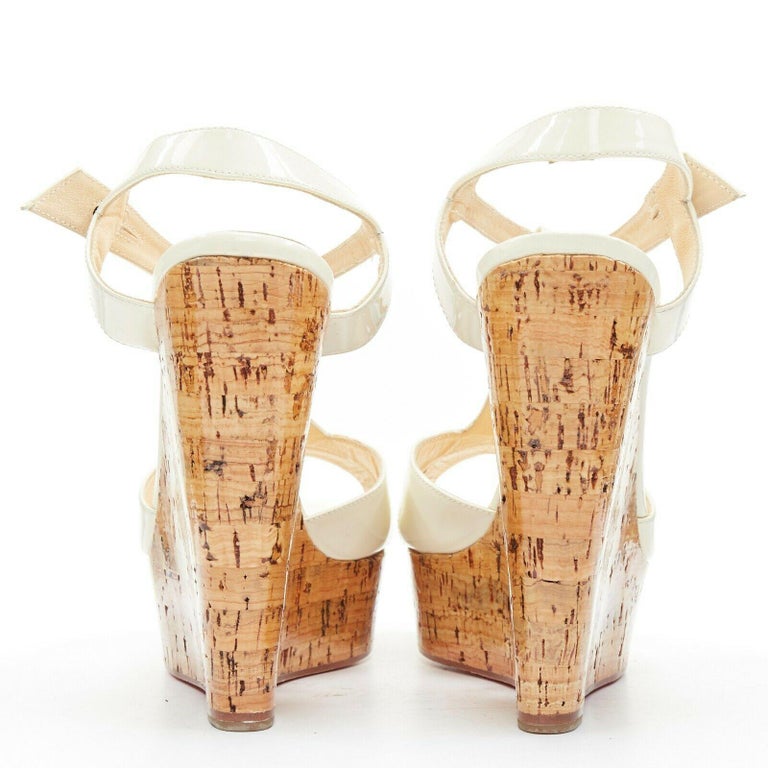 christian louboutin wedges white