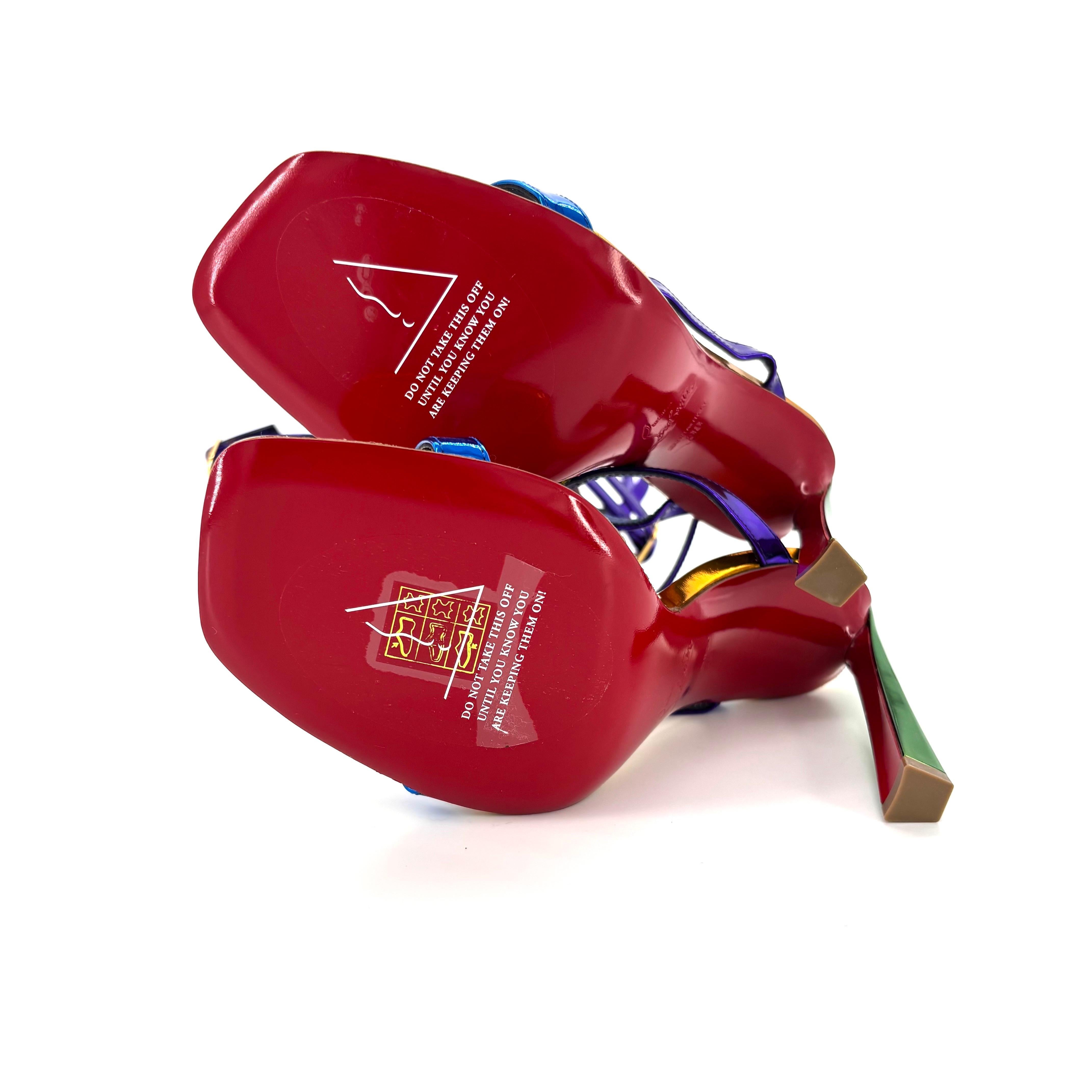 NEW Christian Louboutin Marvel Sea Warrior 100 Gladiator Knee High Sandals 38 en vente 3