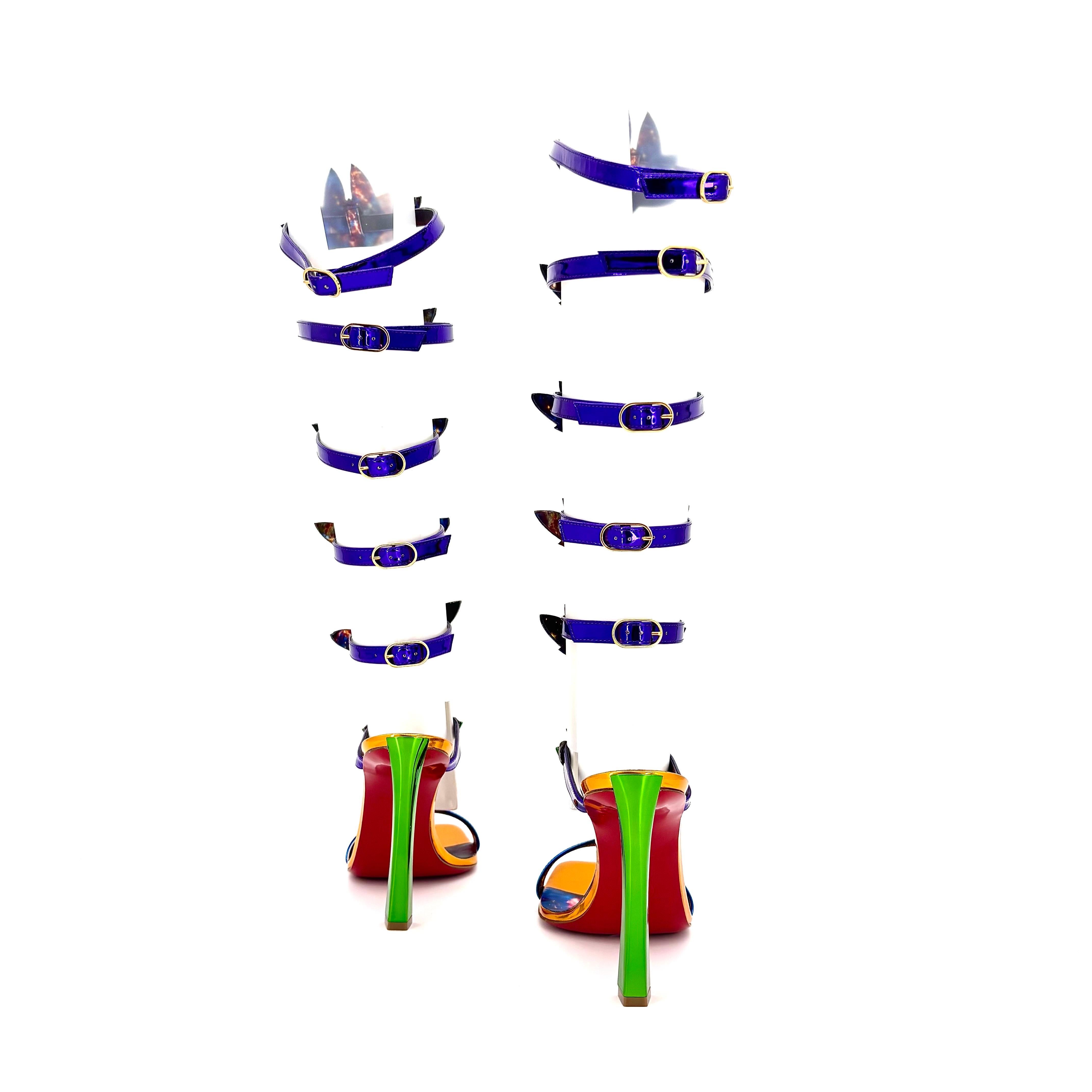  NEW Christian Louboutin Marvel Sea Warrior 100 Gladiator Knee High Sandals 39 Pour femmes 