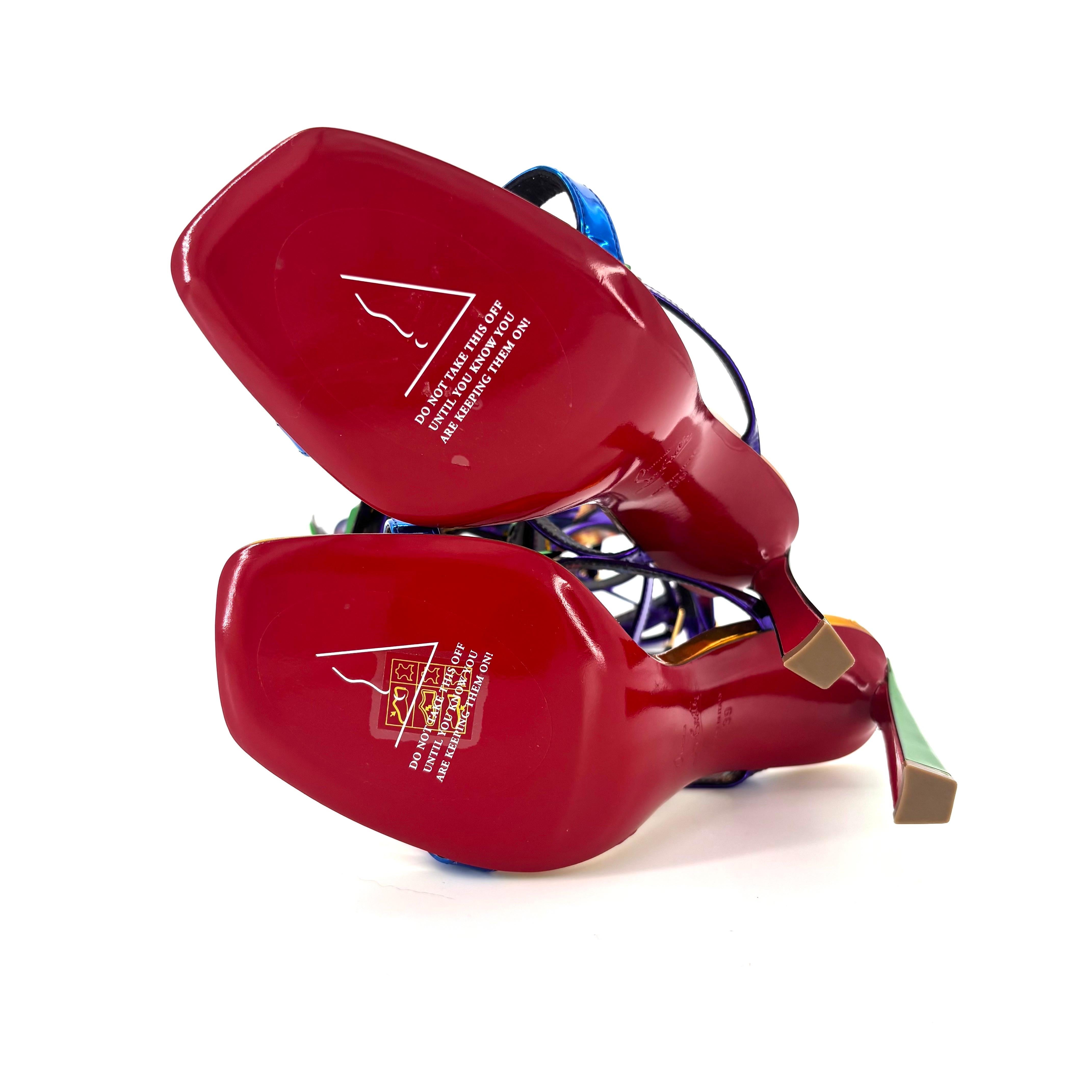 NEW Christian Louboutin Marvel Sea Warrior 100 Gladiator Knee High Sandals 39 2