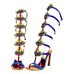 NEW Christian Louboutin Marvel Sea Warrior 100 Gladiator Knee High Sandals 39 NEW Christian Louboutin Marvel Sea Warrior 100 Gladiator Knee High Sandals 39