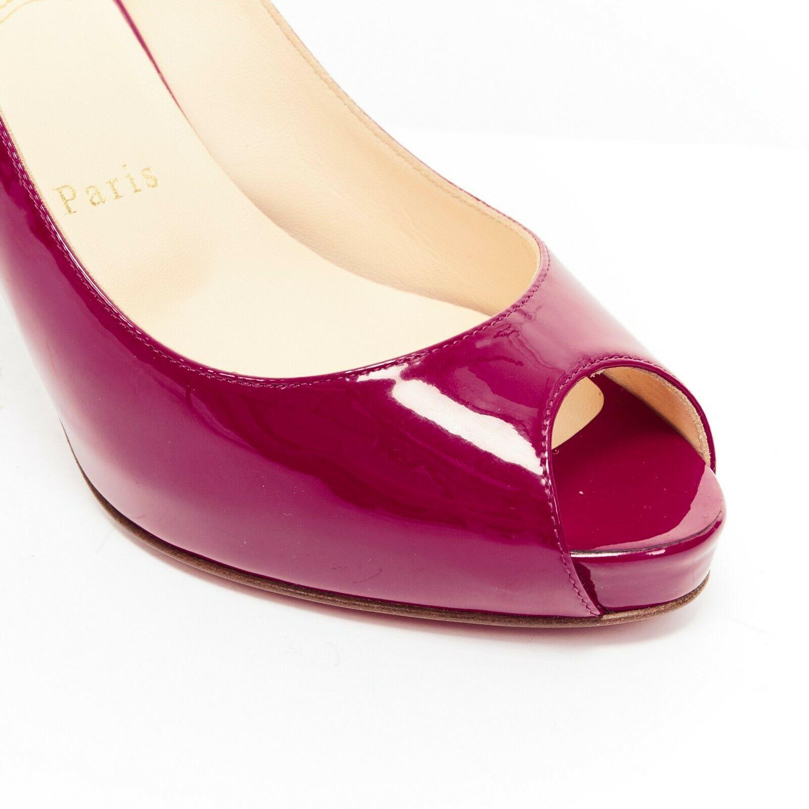 new CHRISTIAN LOUBOUTIN Mater Claude Sling 85 raspberry pink patent heels EU38.5 3