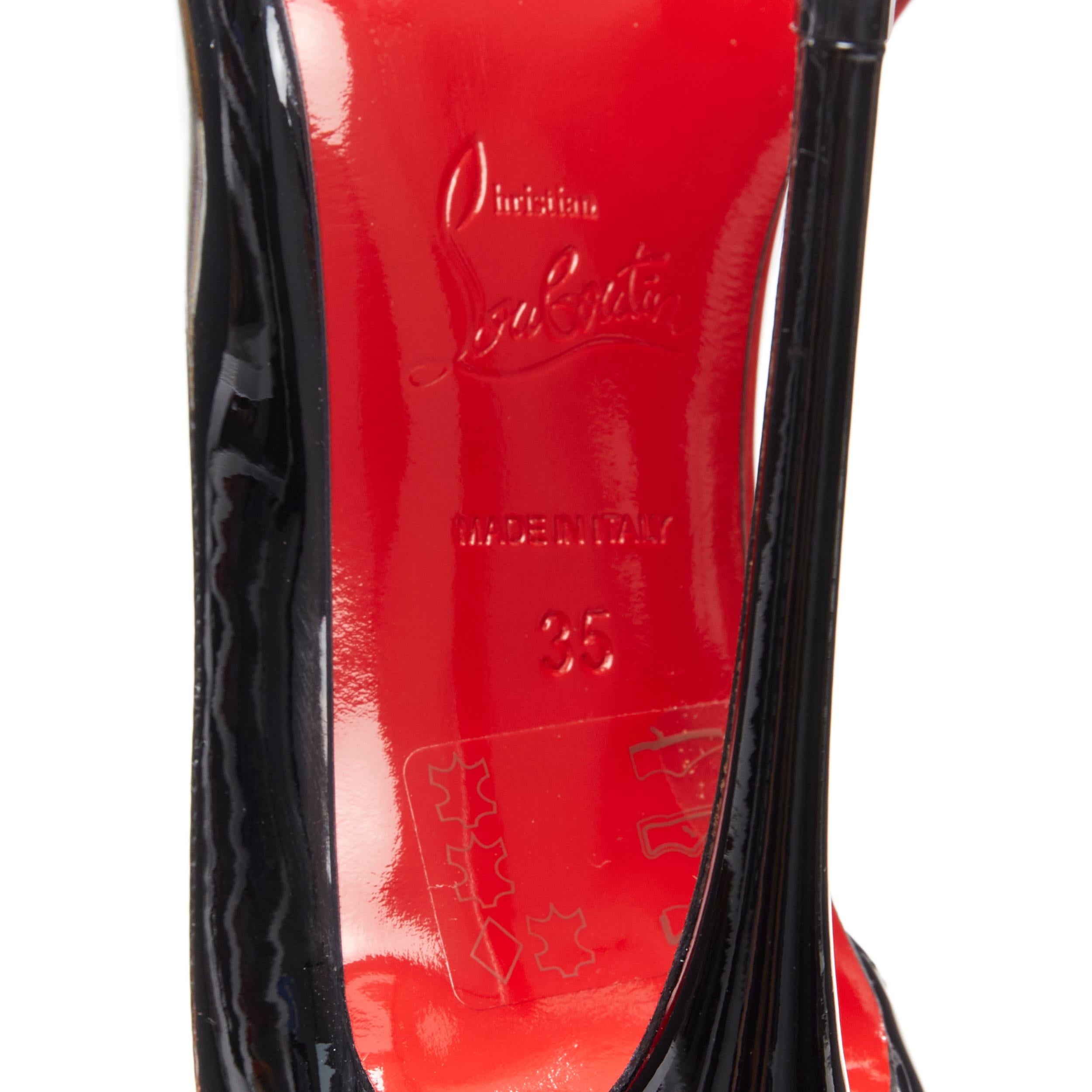 new CHRISTIAN LOUBOUTIN Miss Rigidaine 120 black patent PVC dorsay pump EU35 6