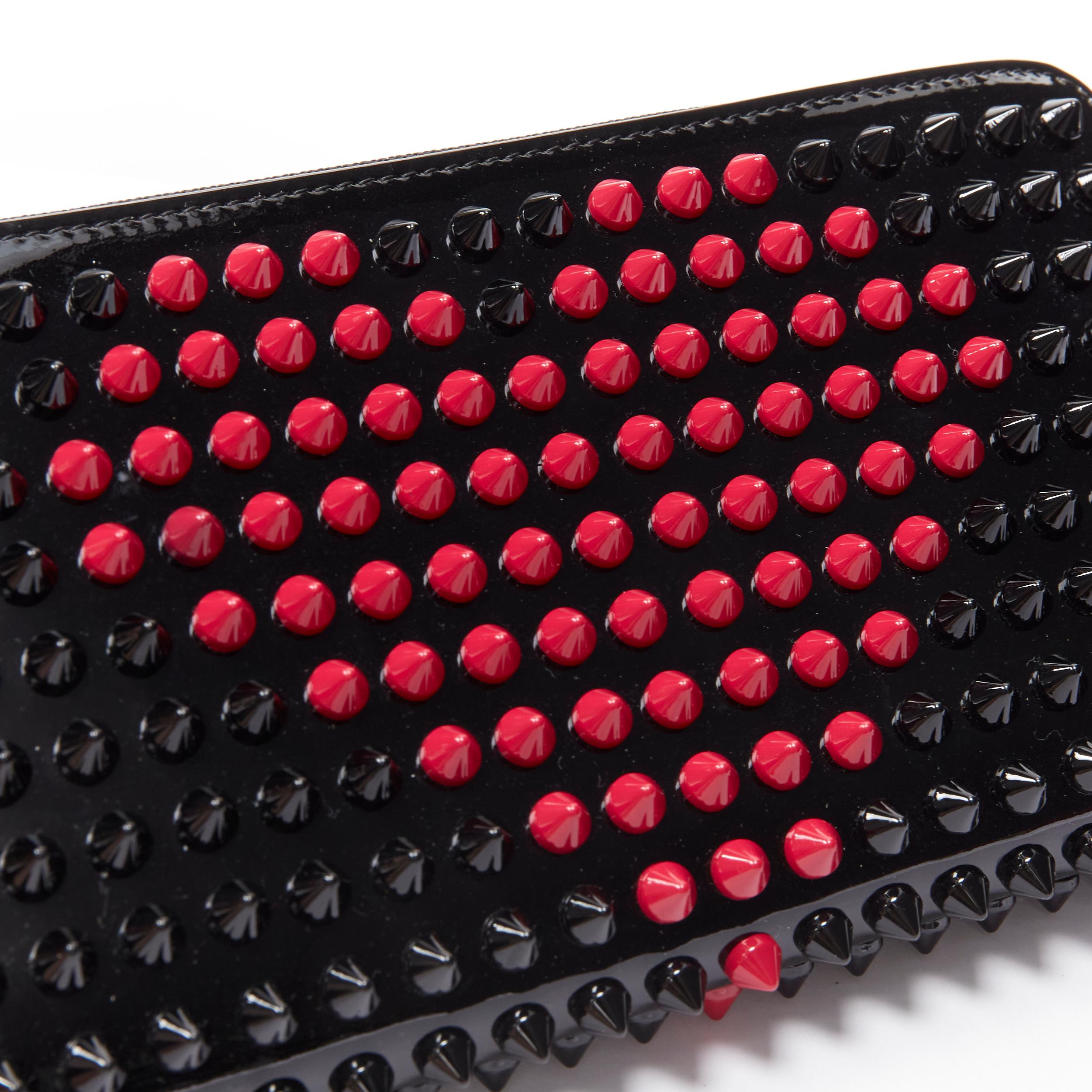 new CHRISTIAN LOUBOUTIN Panettone Valentines black patent pink heart spike stud  In New Condition In Hong Kong, NT
