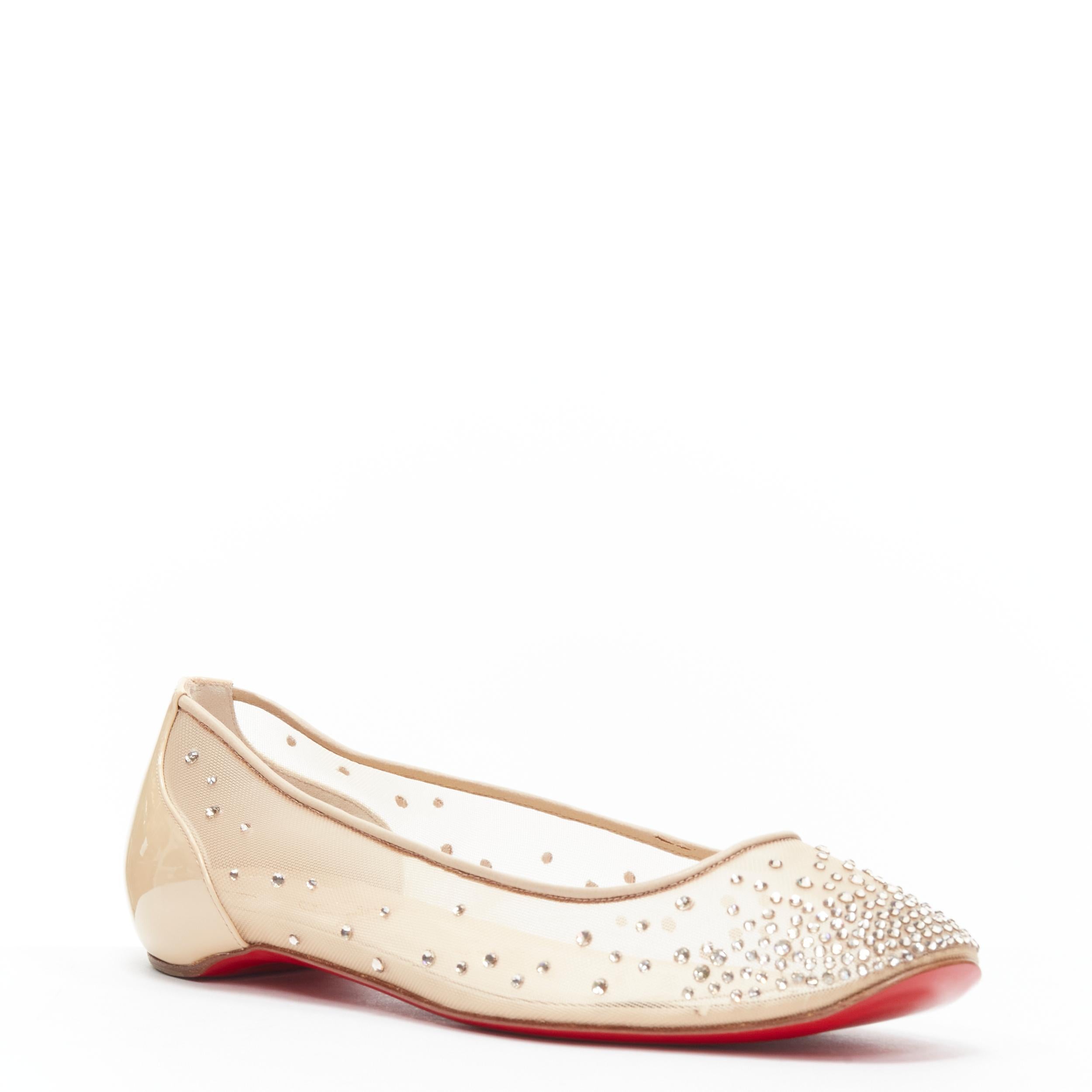 new CHRISTIAN LOUBOUTIN Patinotte Strass crystal embellished nude flats EU37.5 
Reference: TGAS/B02093 
Brand: Christian Louboutin 
Designer: Christian Louboutin 
Model: Patinotte 
Material: Patent Leather 
Color: Beige 
Pattern: Solid 
Extra