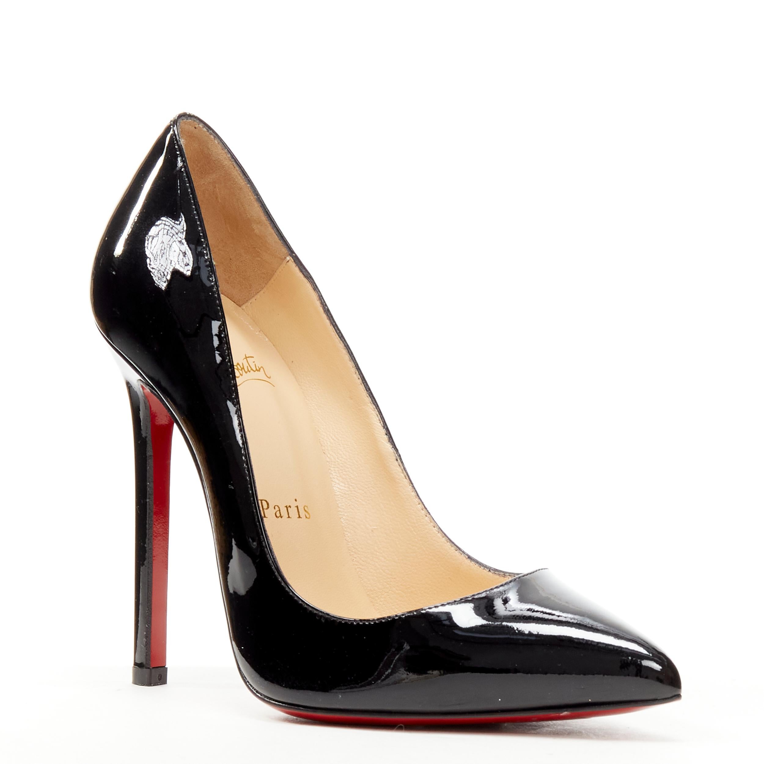new CHRISTIAN LOUBOUTIN Pigalle 120 black patent stiletto pump EU36.5 
Reference: TGAS/C01124 
Brand: Christian Louboutin 
Designer: Christian Louboutin 
Model: Pigalle 120 
Material: Patent Leather 
Color: Black 
Pattern: Solid 
Made in: Italy