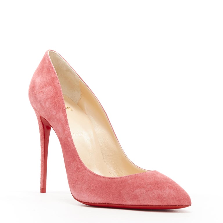 new CHRISTIAN LOUBOUTIN Pigalle Follies 100 Begonia pink suede pointy ...