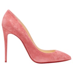 new CHRISTIAN LOUBOUTIN Pigalle Follies 100 Begonia pink suede pointy pump EU40