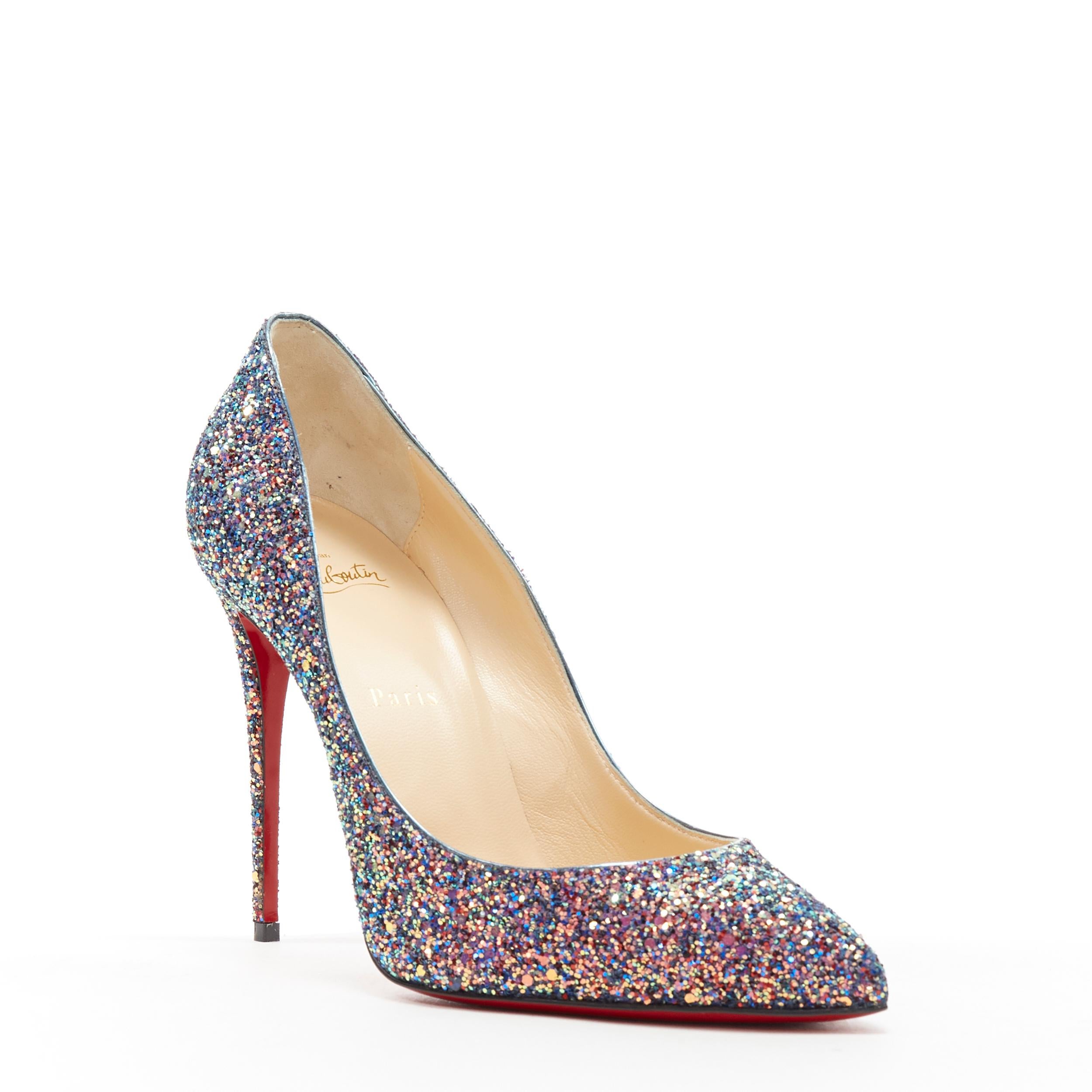 new CHRISTIAN LOUBOUTIN Pigalle Follies 100 iridescent navy glitter pump EU40
Brand: Christian Louboutin
Designer: Christian Louboutin
Model Name / Style: Pigalles Follies 100
Material: Leather
Color: Blue
Pattern: Solid
Extra Detail: Style code: