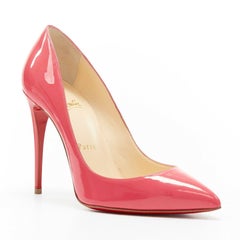 new CHRISTIAN LOUBOUTIN Pigalle Follies 100 pink patent pointed toe pumps EU36