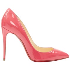 Used new CHRISTIAN LOUBOUTIN Pigalle Follies 100 pink patent pointed toe pumps EU36