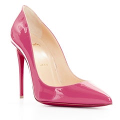 new CHRISTIAN LOUBOUTIN Pigalle Follies 100 pink patent pointed toe pumps EU37
