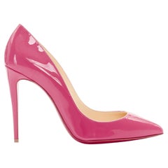 Used new CHRISTIAN LOUBOUTIN Pigalle Follies 100 pink patent pointed toe pumps EU37