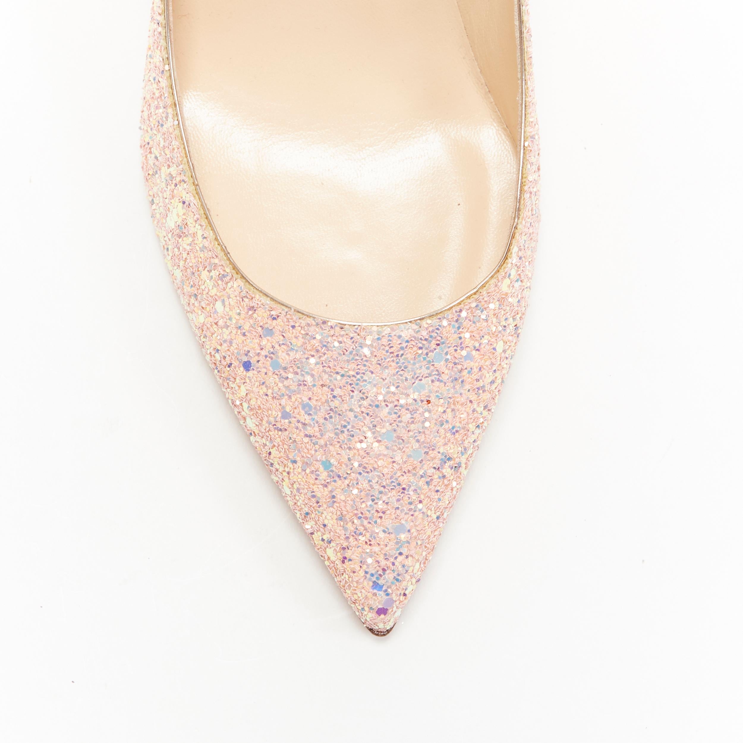 new CHRISTIAN LOUBOUTIN Pigalle Follies 85 iridescent peach glitter pump EU41 In New Condition In Hong Kong, NT