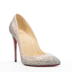 new CHRISTIAN LOUBOUTIN Pigalles Follies Strass 110 pink grey crystal pump EU39