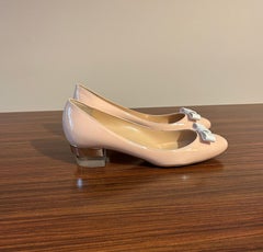 New Christian Louboutin Pink Zerlisixty Pump with Gold & Clear Heel