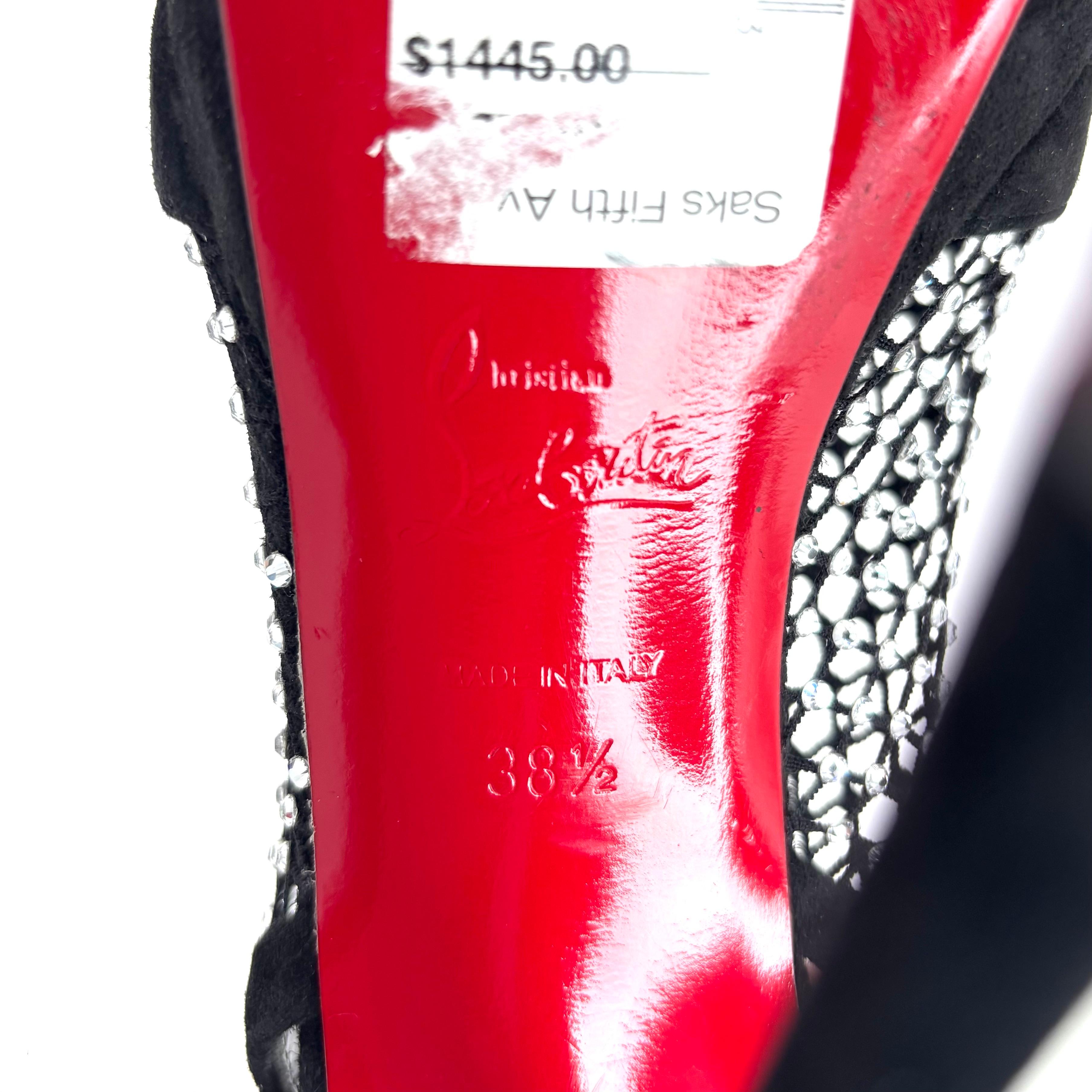 NEW Christian Louboutin Plougesta Alta Strass Embellished Platform Sandals 38.5 in vendita 4