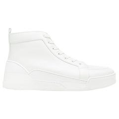 nouveau CHRISTIAN LOUBOUTIN Rankick Flat blanc cuir de veau baskets haut de gamme EU44