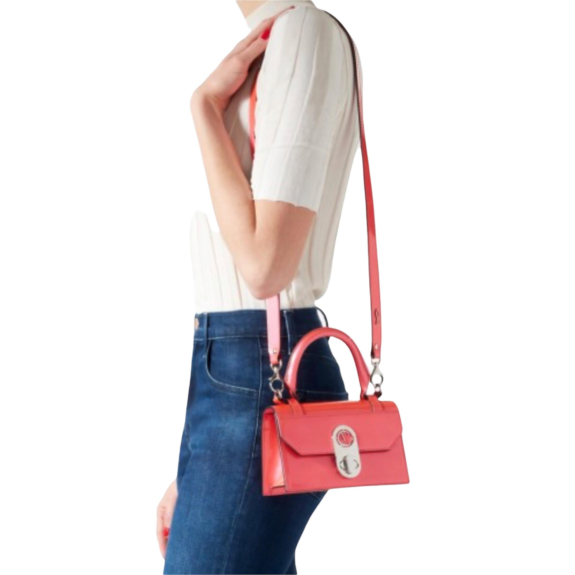 NEU Christian Louboutin Rote Elisa Lack Mini Top Handle Crossbody Umhängetasche im Angebot 5