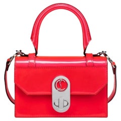 NEU Christian Louboutin Rote Elisa Lack Mini Top Handle Crossbody Umhängetasche
