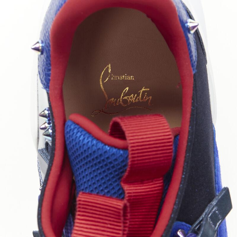 new CHRISTIAN LOUBOUTIN Red Runner blue suede low top sneakers EU43.5 3