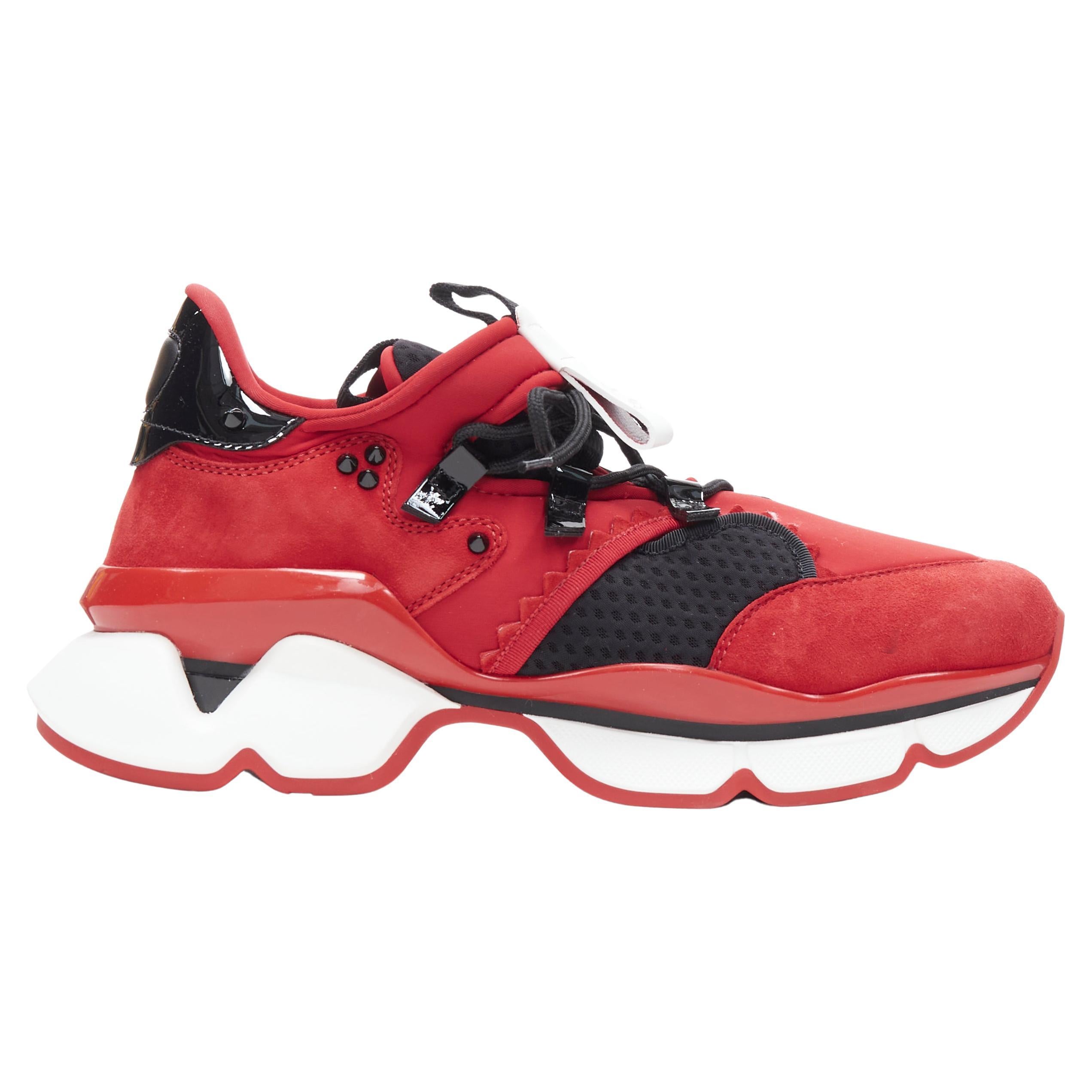 new CHRISTIAN LOUBOUTIN Red Runner red suede mesh chunky sole sneaker EU42  at 1stDibs | christian louboutin runners, christian louboutin red runner  sneakers, red runner louboutin