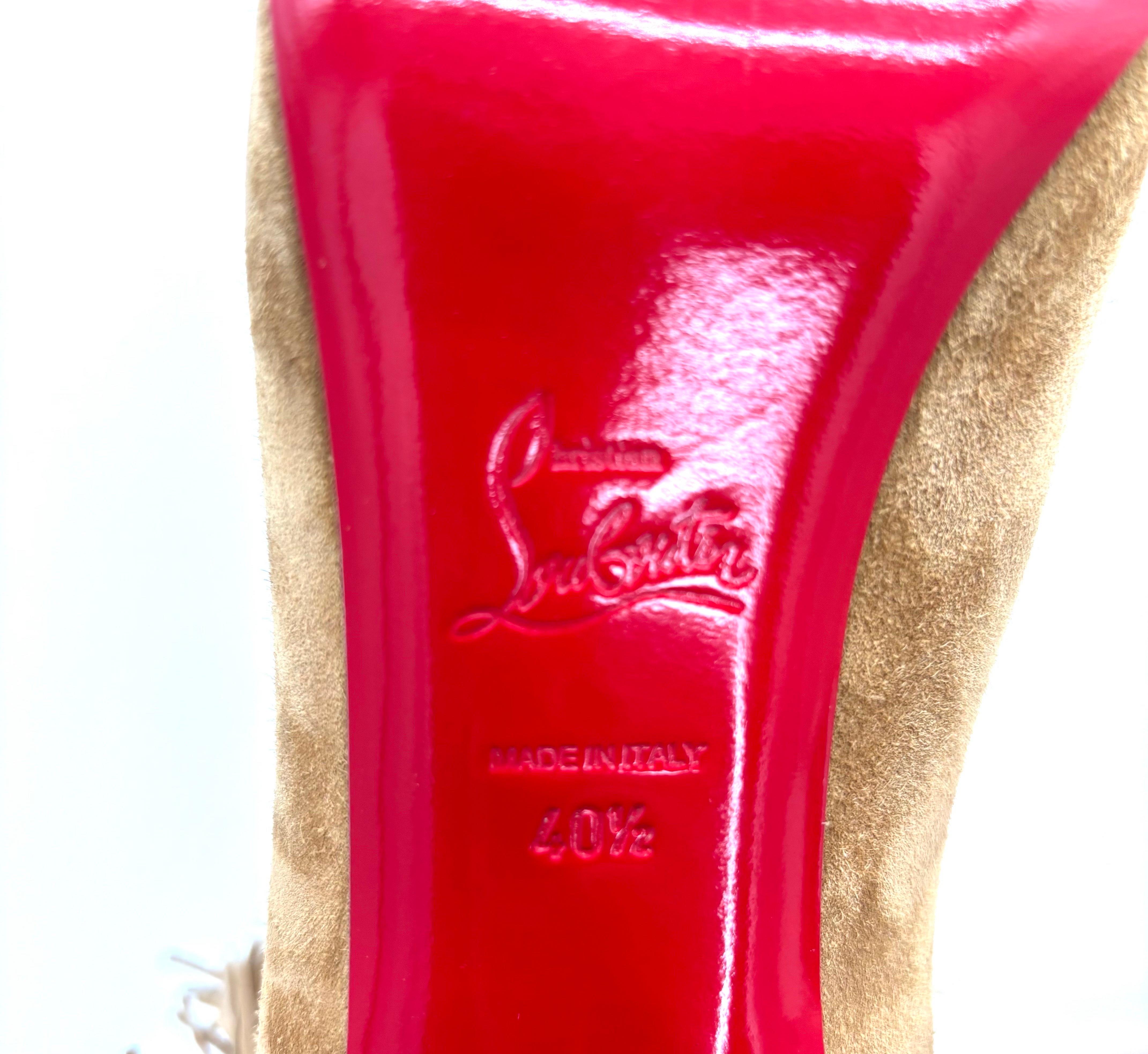 NEW Christian Louboutin Rom 120 Fringe Stiletto Heel Western Style Boots 40.5 in vendita 3