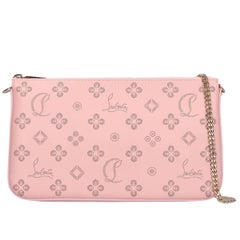 NEW Christian Louboutin Rosy Loubila Monogram Logo Leather Clutch Shoulder Bag