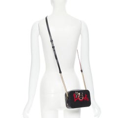 new CHRISTIAN LOUBOUTIN Rubylou Mini black Love Graffiti crossbody camera bag