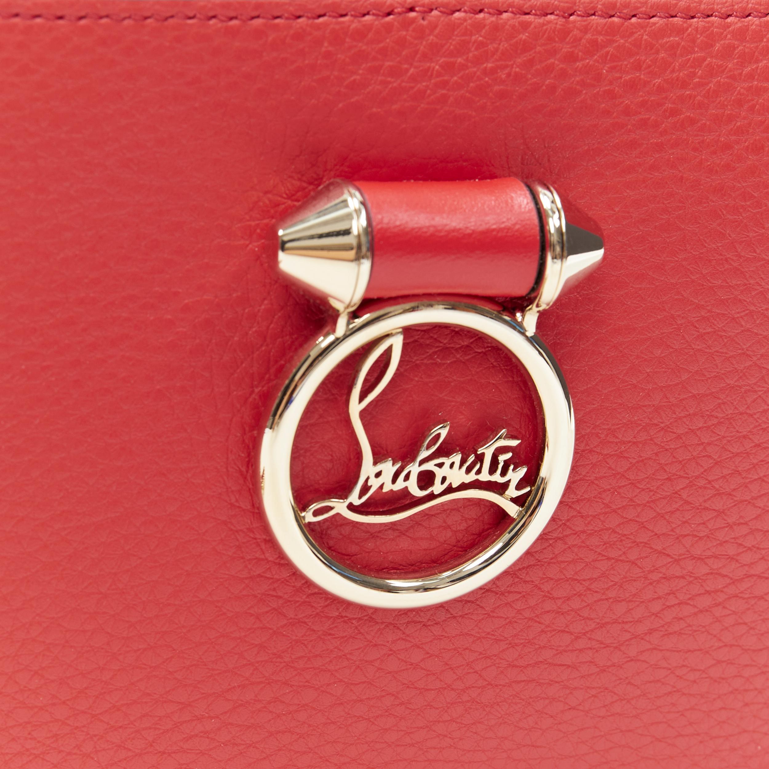 new CHRISTIAN LOUBOUTIN Rubylou Mini red calf leather logo crossbody camera bag In New Condition In Hong Kong, NT